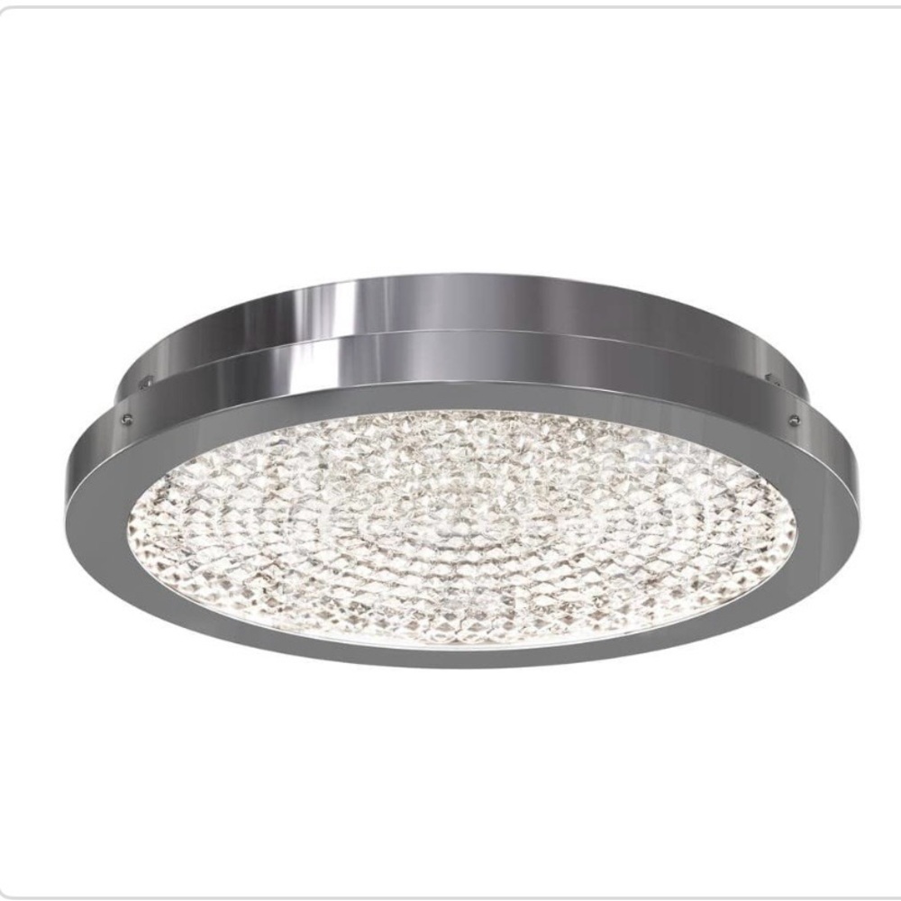New Artika Glam Round Crystal LED Flush Mount Ceiling Light - Silver